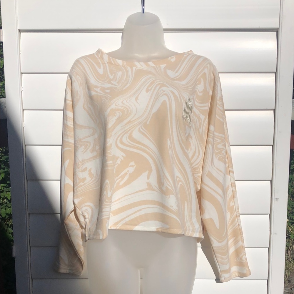 NWT Juicy Couture Cream Long Sleeve Boxy Long Sleeve